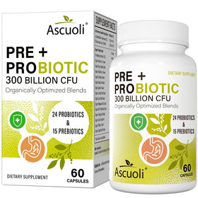 Ascuoli Complément Alimentaire Probiotiques 300 Milliards CFU 60 Capsules vue de face