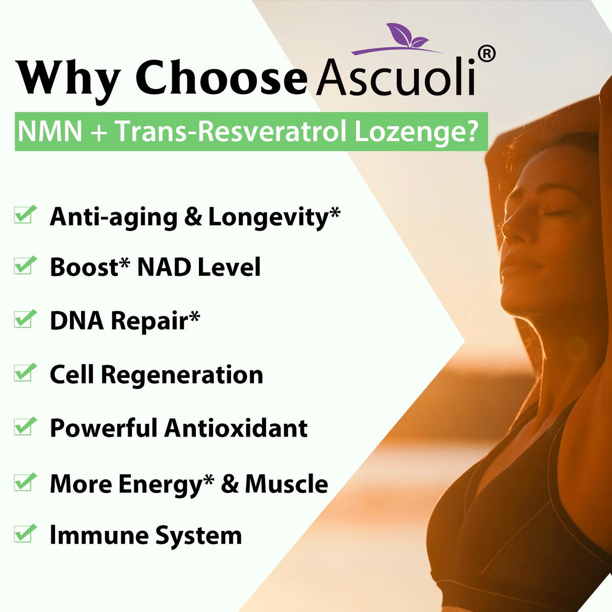 Ascuoli NMN Résvératrol 950mg comprimé sous forme de pastille