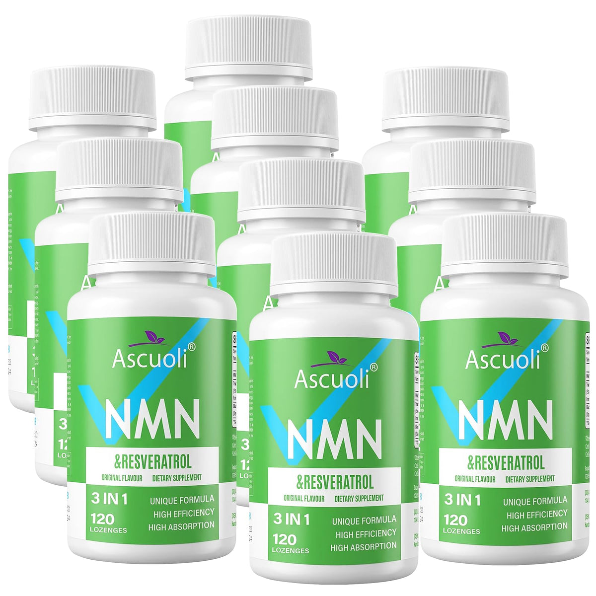Ascuoli NMN Résvératrol 950mg devant de l'emballage