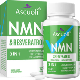 Ascuoli NMN Resvératrol 950mg flacon de 120 comprimés