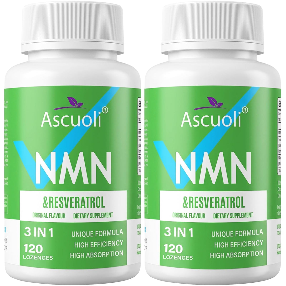 Ascuoli NMN Resvératrol 950mg pastilles vue de face