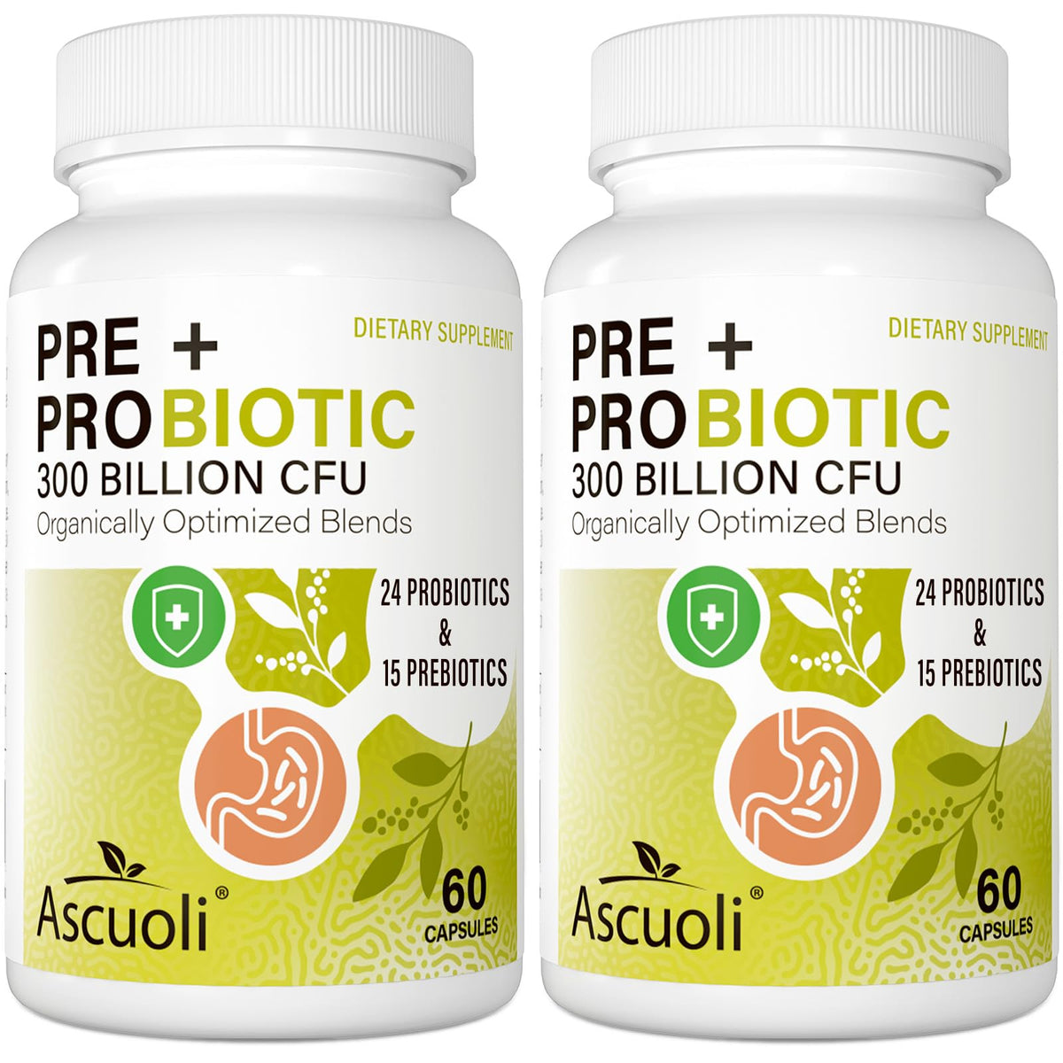 Ascuoli Probiotiques 300 Milliards CFU 120 Capsules vue de face