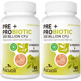 Ascuoli Probiotiques 300 Milliards CFU 120 Capsules vue de face
