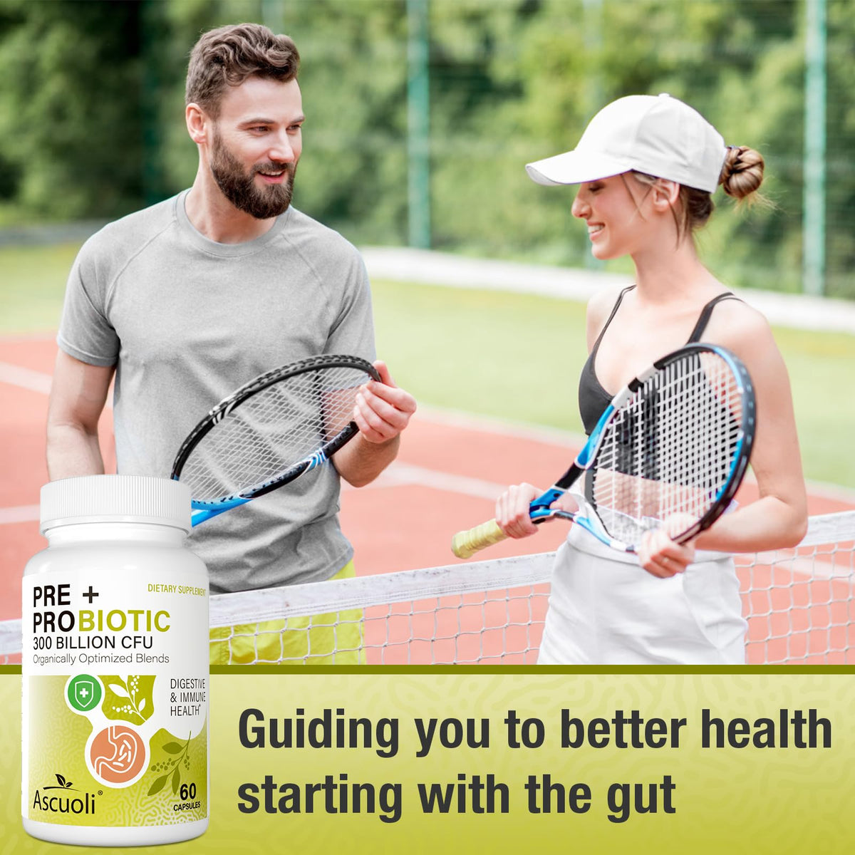 Ascuoli Probiotiques 300 Milliards CFU 240 Capsules prise en main