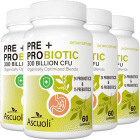 Ascuoli Probiotiques 300 Milliards CFU 240 Capsules vue de face