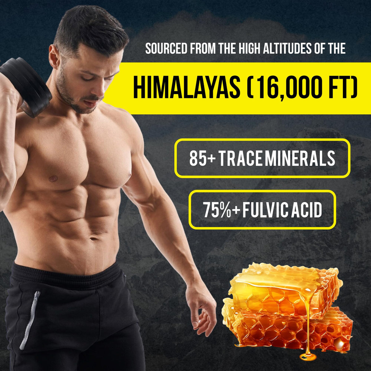 Ashraf Naturals Shilajit au Miel, présentation des sachets sur une table