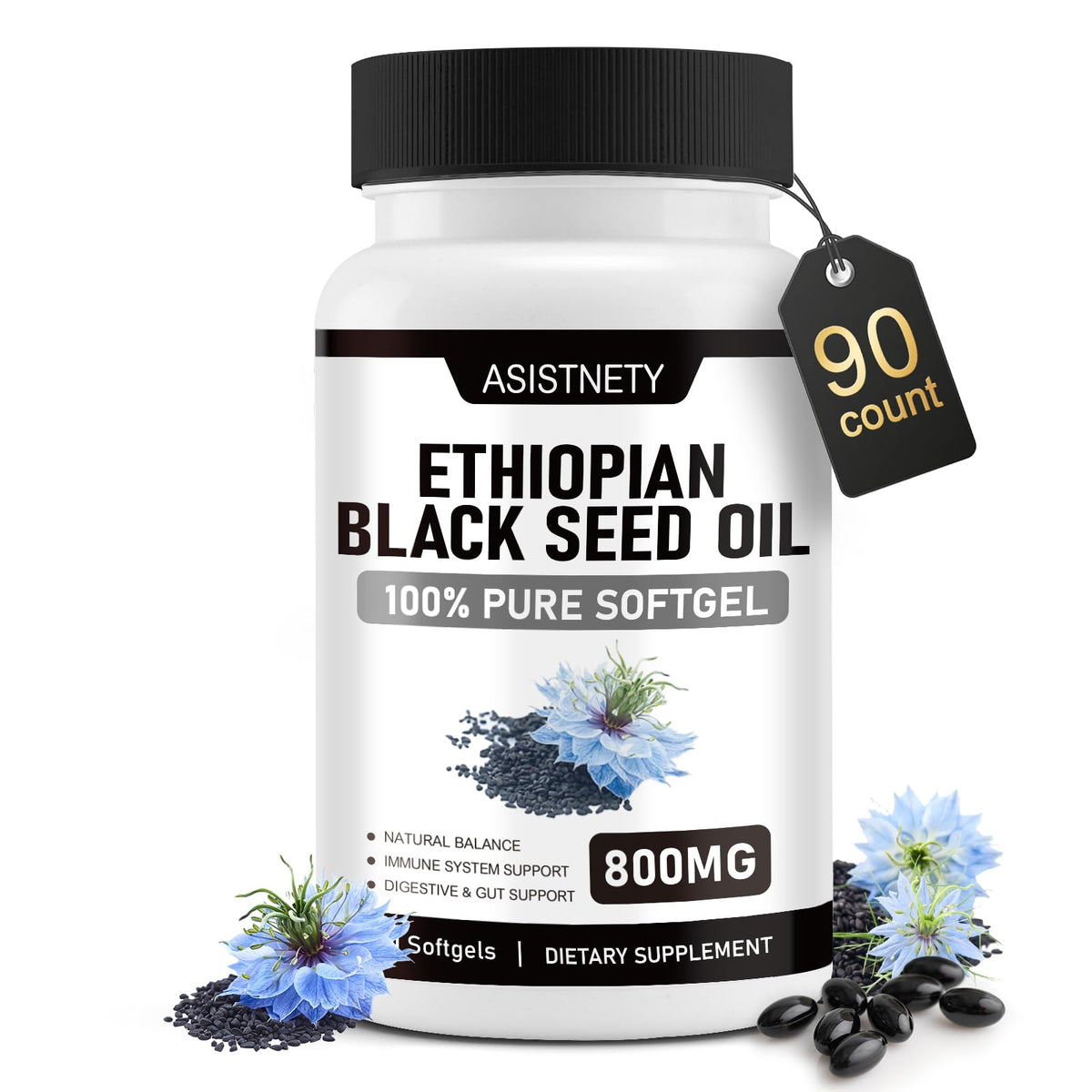 ASISTNETY huile de graines noires éthiopienne 90 capsules avant
