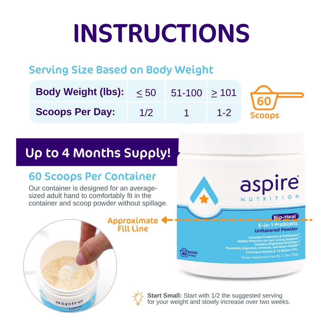 Aspire Nutrition Bio-Heal® Poudre Probiotique 109g vue de côté