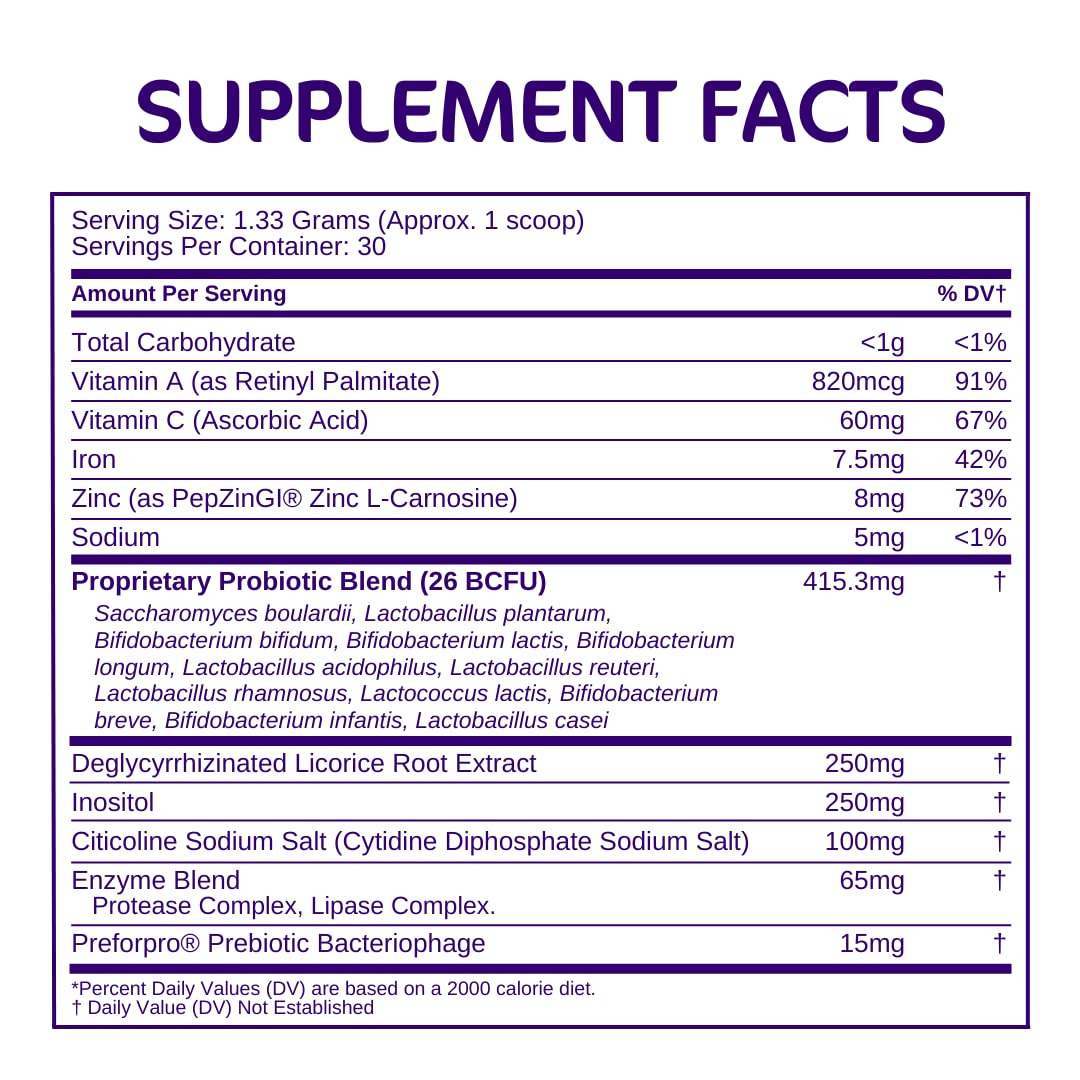Aspire Nutrition Bio-Heal Pro+ Poudre Probiotique 30 Jours avec cuillère doseuse