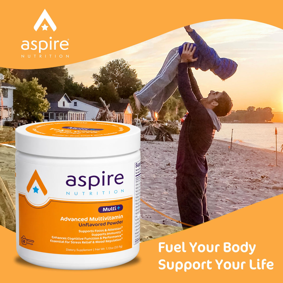 Aspire Nutrition Multi+ Multivitamine Avancée Poudre 68g ingrédients