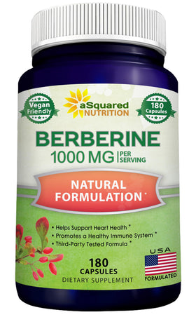 aSquared Nutrition Complément Alimentaire Berbérine 1000mg 180 capsules face