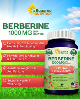 aSquared Nutrition Complément Alimentaire Berbérine 1000mg 180 capsules dos