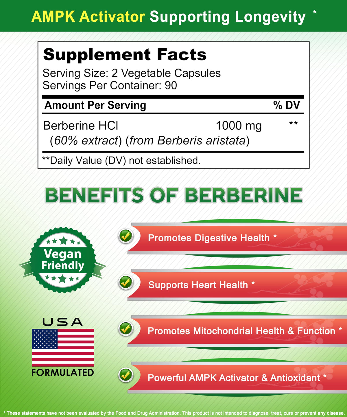aSquared Nutrition Complément Alimentaire Berbérine 1000mg 180 capsules en main