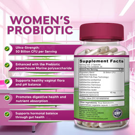 aSquared Nutrition Probiotiques Femme 50 Milliards CFU sur une table