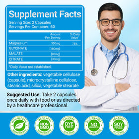 ASSR Complexe de Magnésium Triple 300mg - capsules à l'intérieur du flacon
