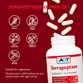AST Enzymes Serrapeptase 80 000 SPU avec arrière-plan naturel