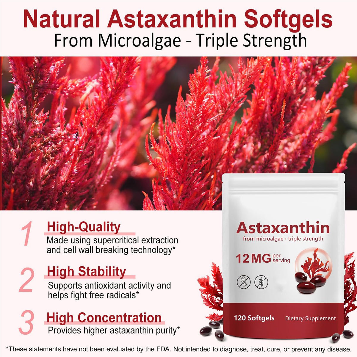 Astaxanthine softgel dans un environnement naturel