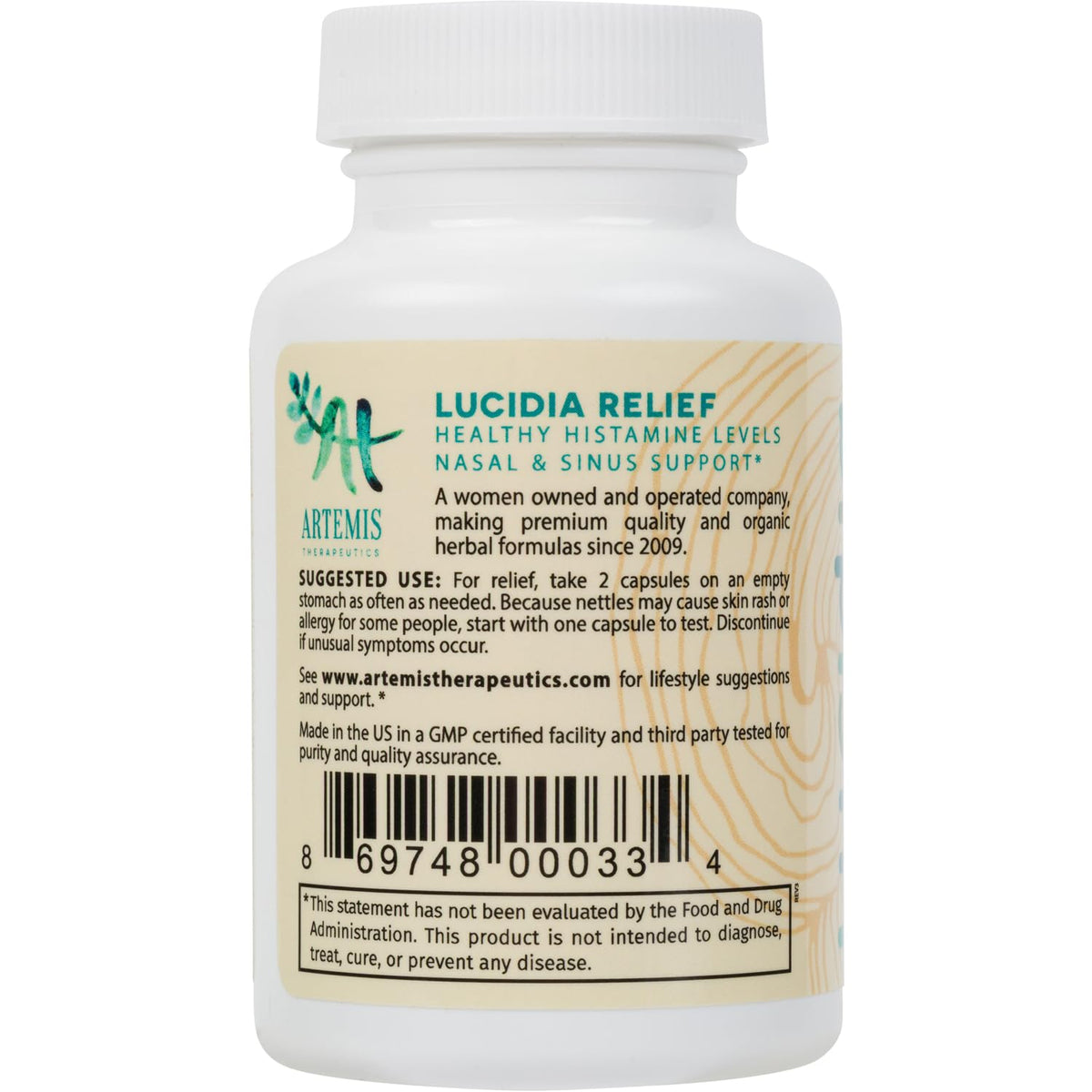 AT ARTEMIS THERAPEUTICS Lucidia Quercétine, capsules avec des ingrédients naturels en arrière-plan