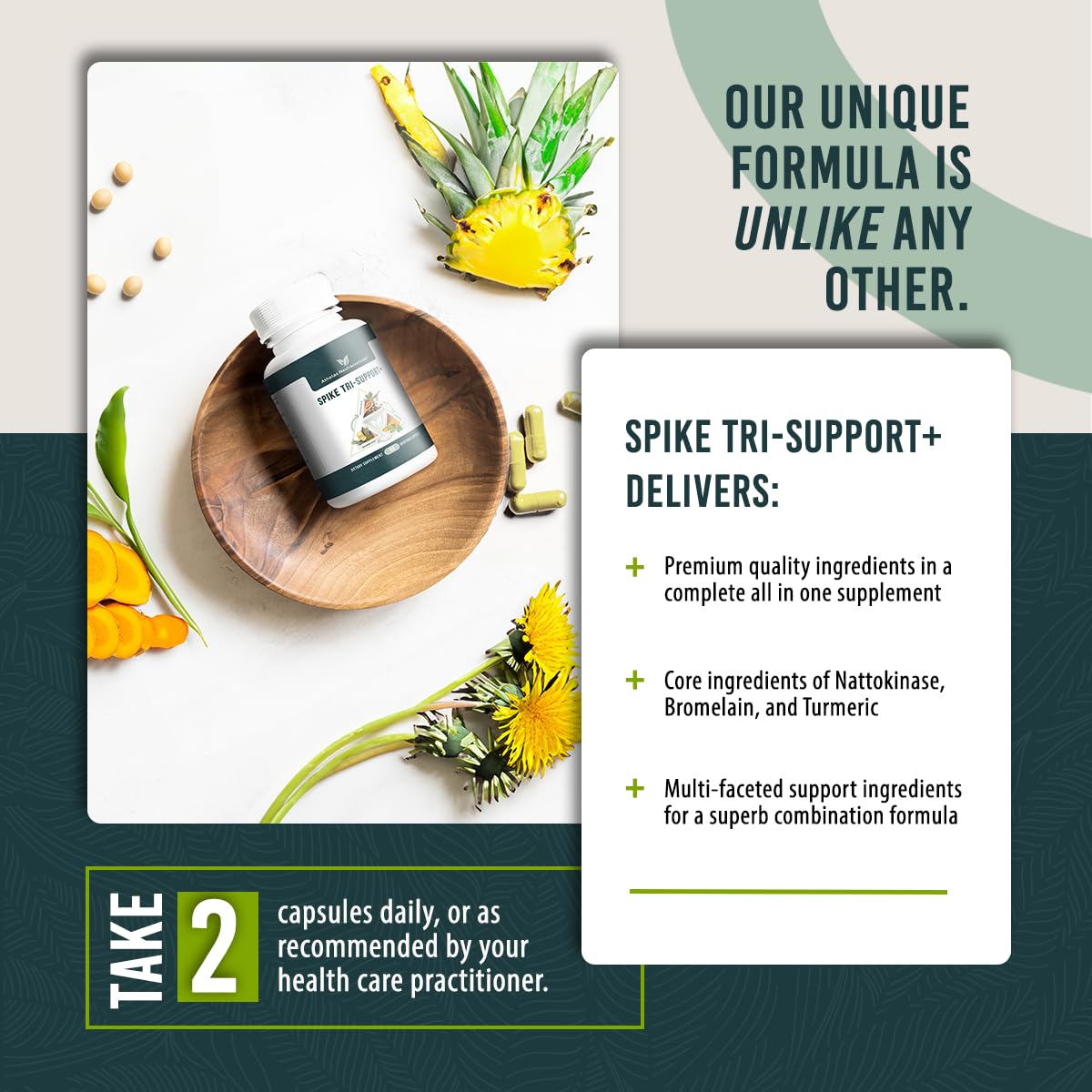 Athelas Neutraceuticals Spike Tri-Support+ 299g ouvert montrant les capsules