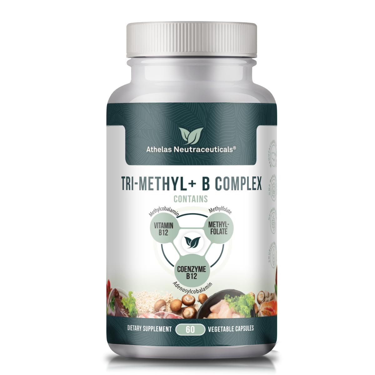 Athelas Neutraceuticals Tri-Methyl+ B Complex 68g avant