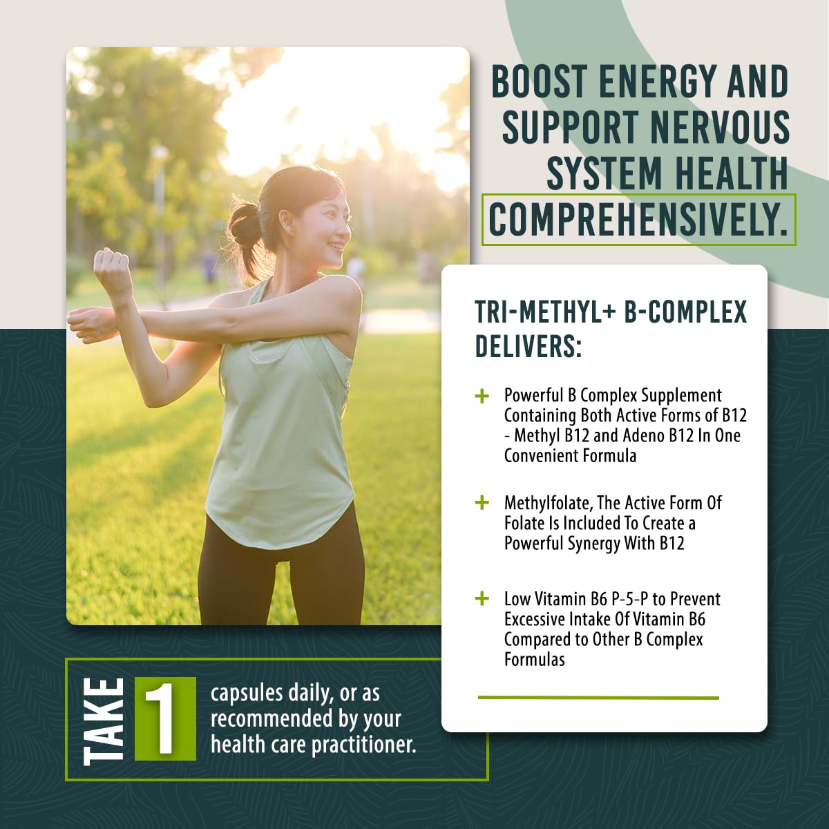 Athelas Neutraceuticals Tri-Methyl+ B Complex 68g avec gélules