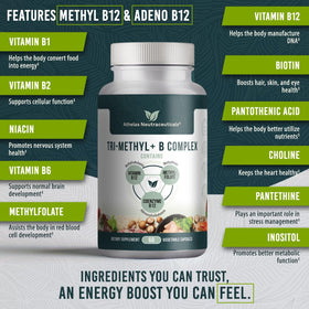 Athelas Neutraceuticals Tri-Methyl+ B Complex 68g étiquette