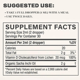Athera Drops Huile Sacha Inchi 132g en bouteille avec compte-gouttes