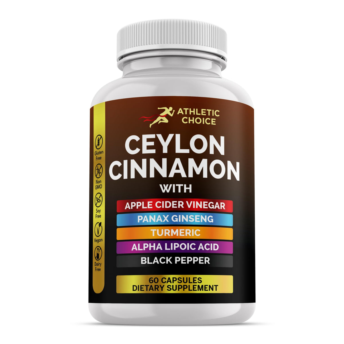 Athletic Choice complément alimentaire Cannelle de Ceylan 6-en-1 boîte vue avant