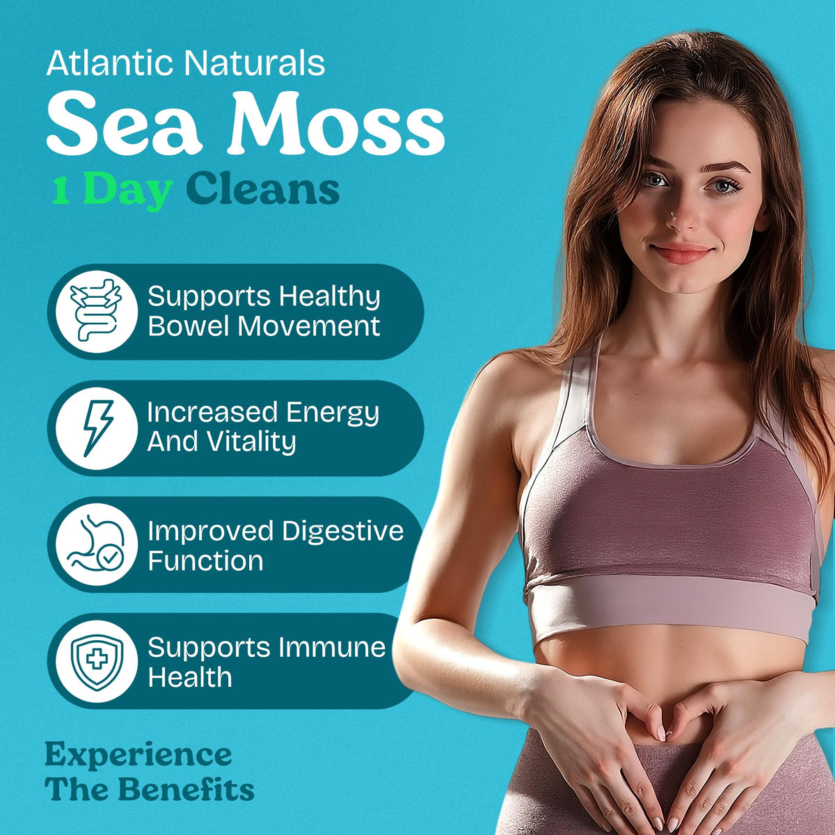 Atlantic Naturals Boisson Détox 1 Jour 240 ml saveur Citron avec étiquette