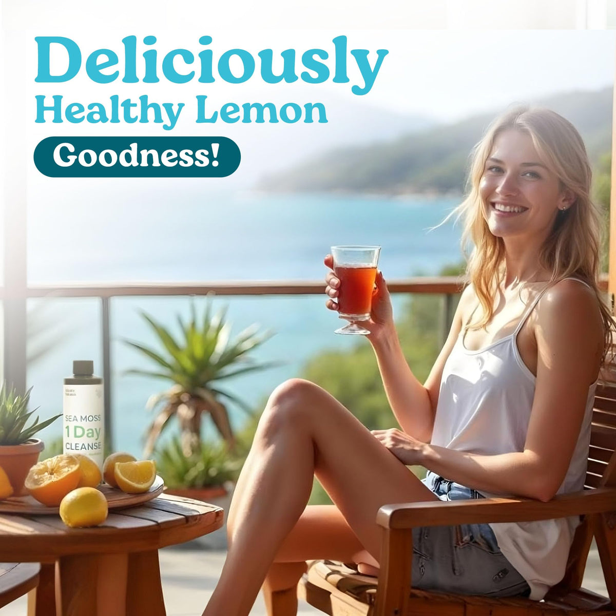 Atlantic Naturals Boisson Détox 1 Jour 240 ml saveur Citron étiquette arrière