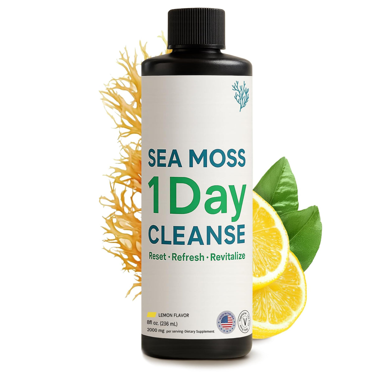 Atlantic Naturals Boisson Détox 1 Jour 240 ml saveur Citron vue de face