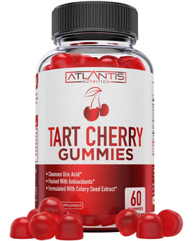 Atlantis Nutrition Gummies Cerise Acide Tartrique 60 unités - vue de l'avant