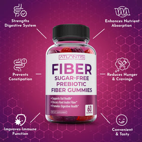 Atlantis Nutrition Gummies Fibres Sans Sucre - arrière de l'emballage