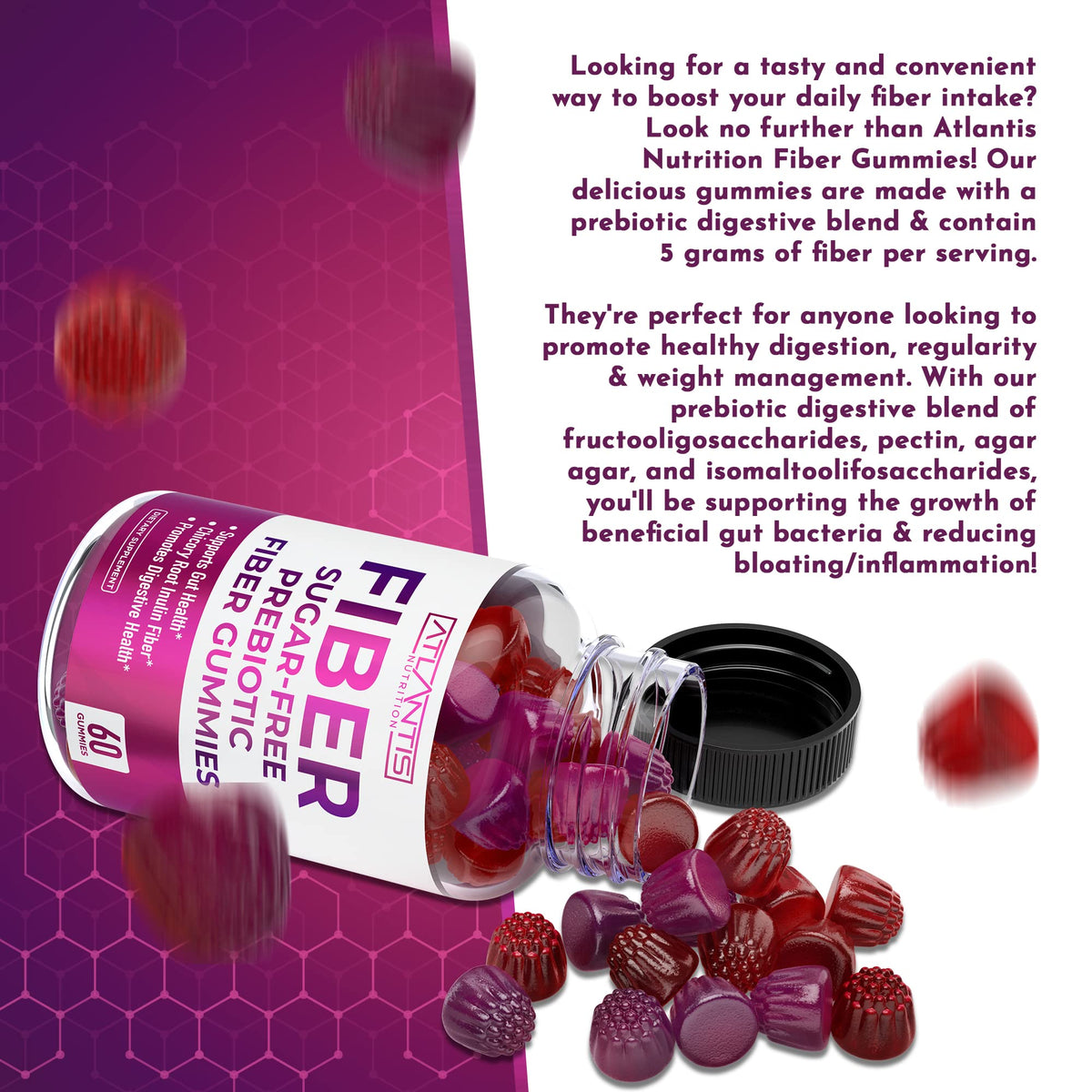 Atlantis Nutrition Gummies Fibres Sans Sucre - détails des ingrédients