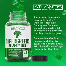 Atlantis Nutrition Supergreens Gummies à côté d'autres compléments