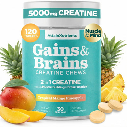 Attain Nutrients Chews de Créatine 5000mg face avant du packaging