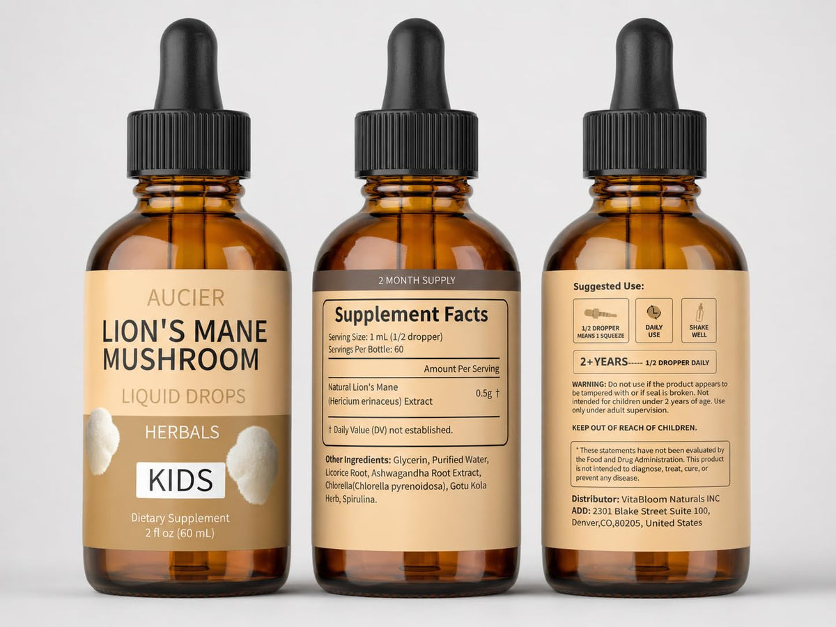 AUCIER Lions Mane pour Enfants, produit naturel et bio