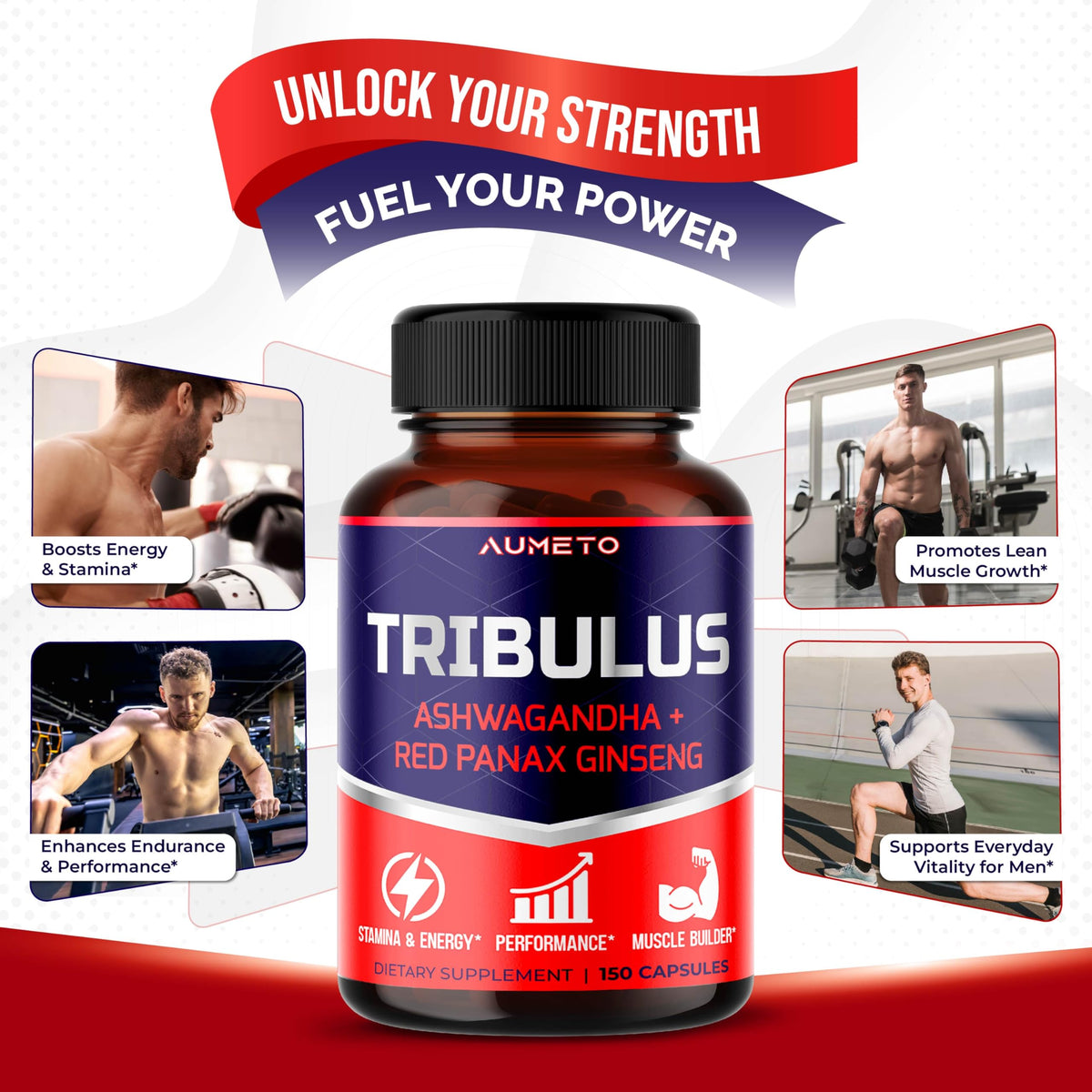 AUMETO Tribulus Terrestris 98% Saponines - étiquette du produit