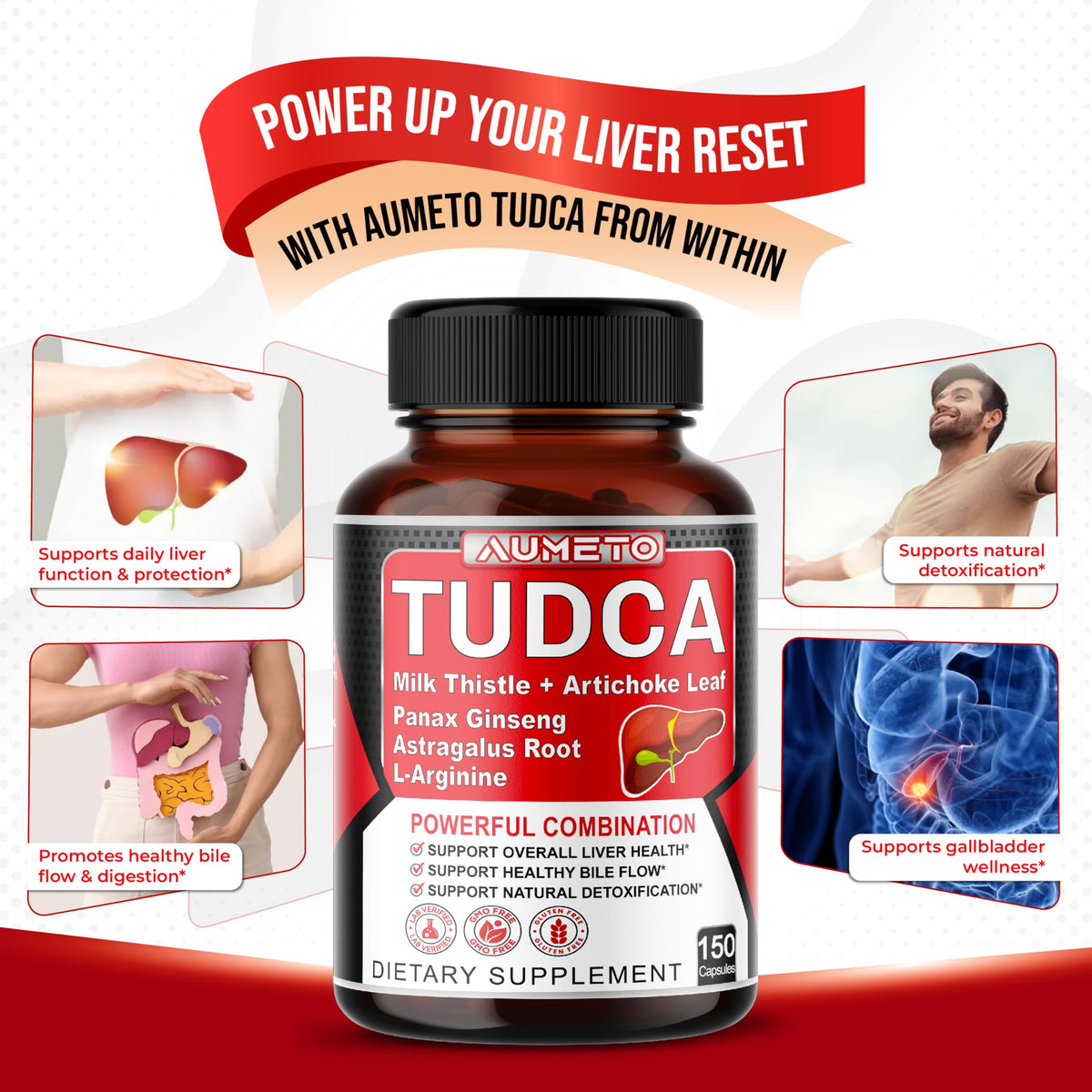 AUMETO TUDCA gélules sur fond blanc