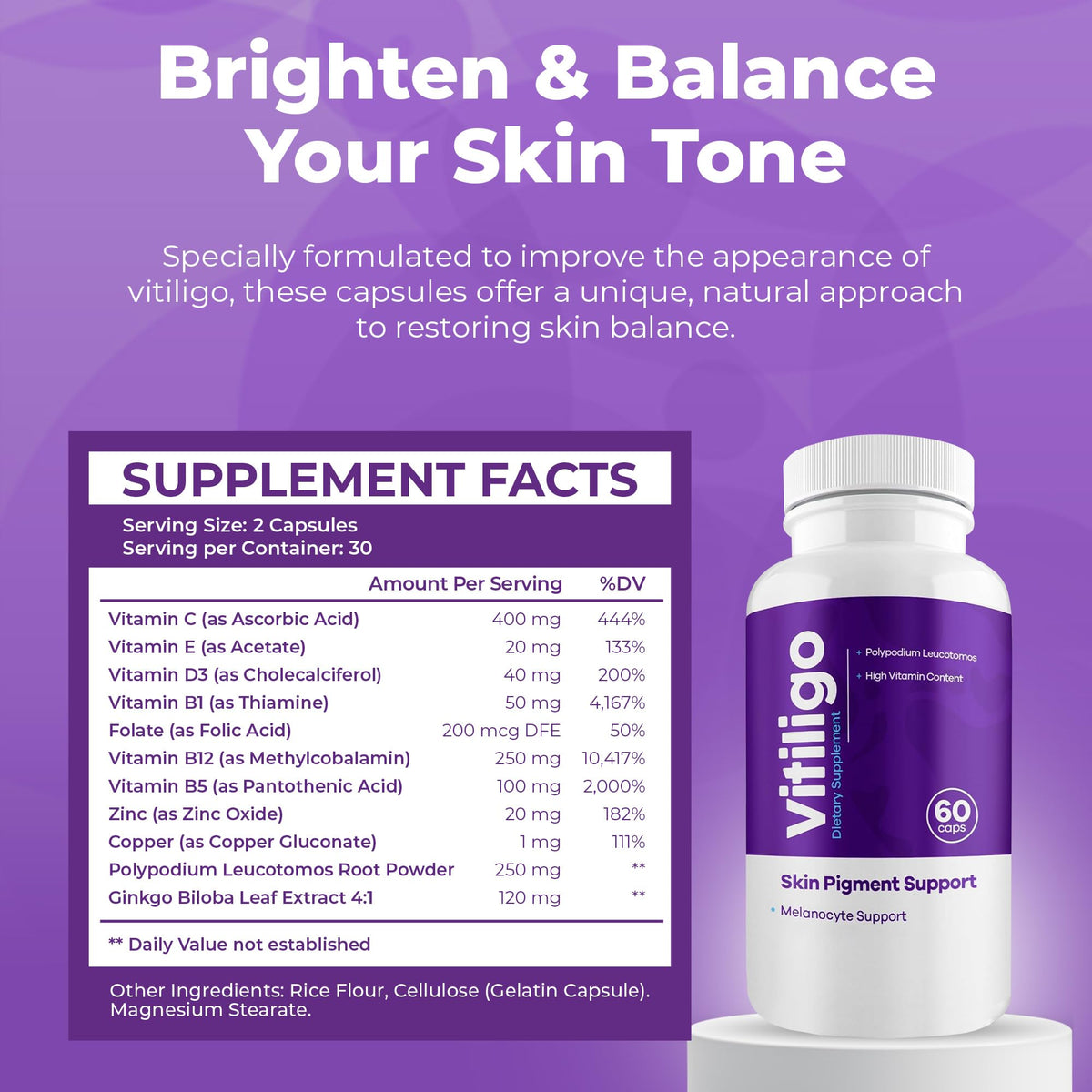 AURA VITAMINS Capsules affichant la composition
