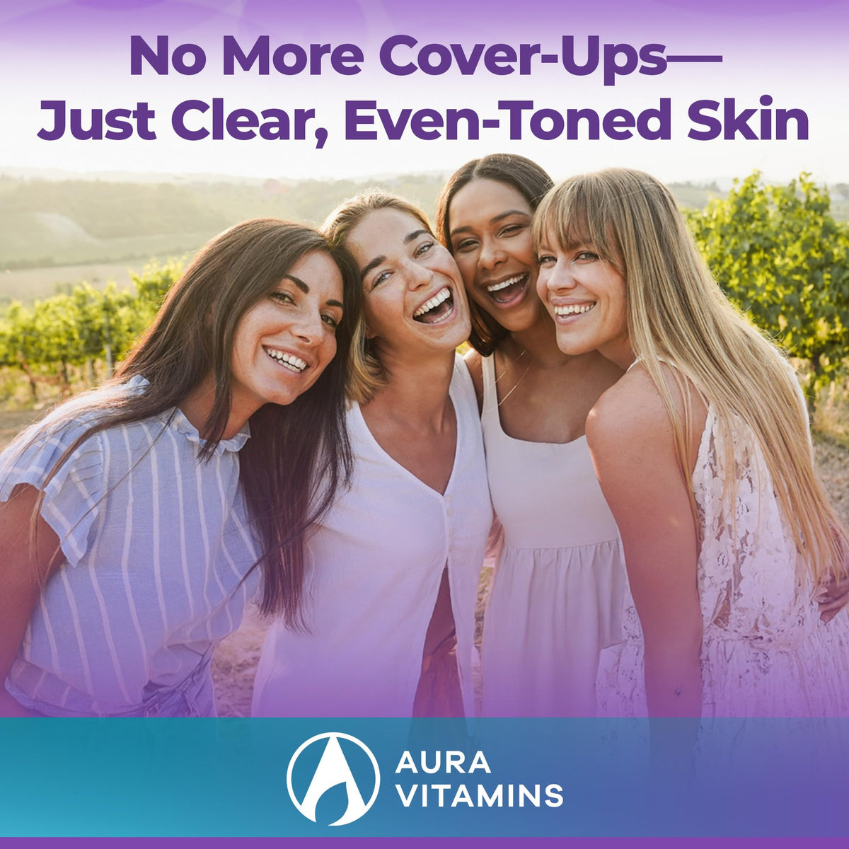 AURA VITAMINS Capsules Vitiligo avec un verre d'eau