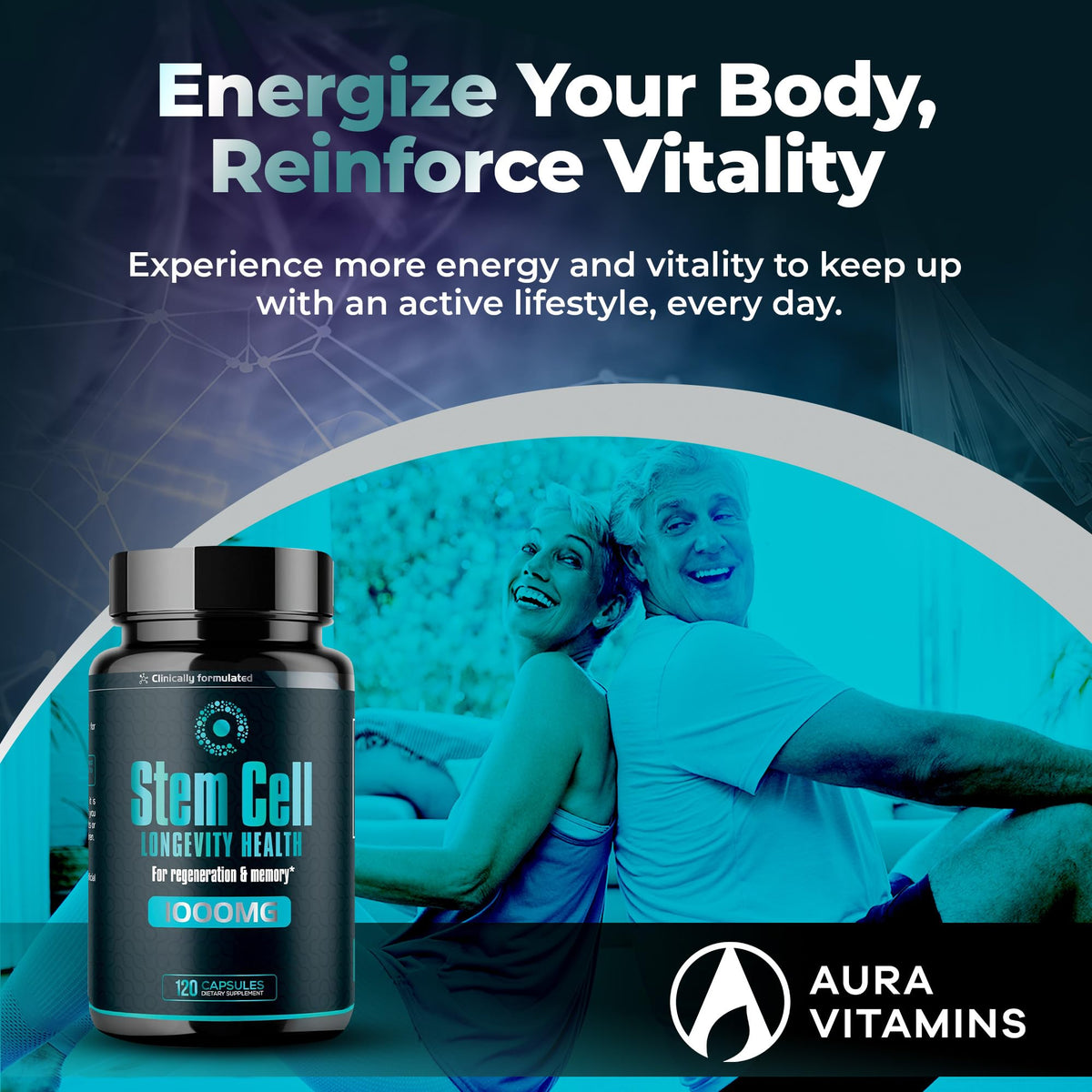 AURA VITAMINS Compléments Alimentaires Cellules Souches 1 000mg - ingrédients listés