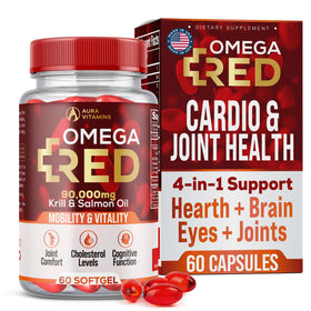 AURA VITAMINS Huile de Krill Omega RED 1500mg gélules molles vue de face