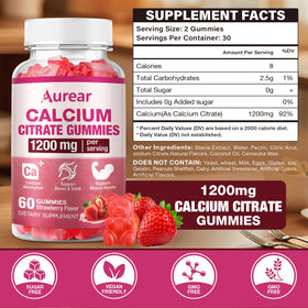 Aurear Calcium Citrate Gummies 1200mg Fraise emballage