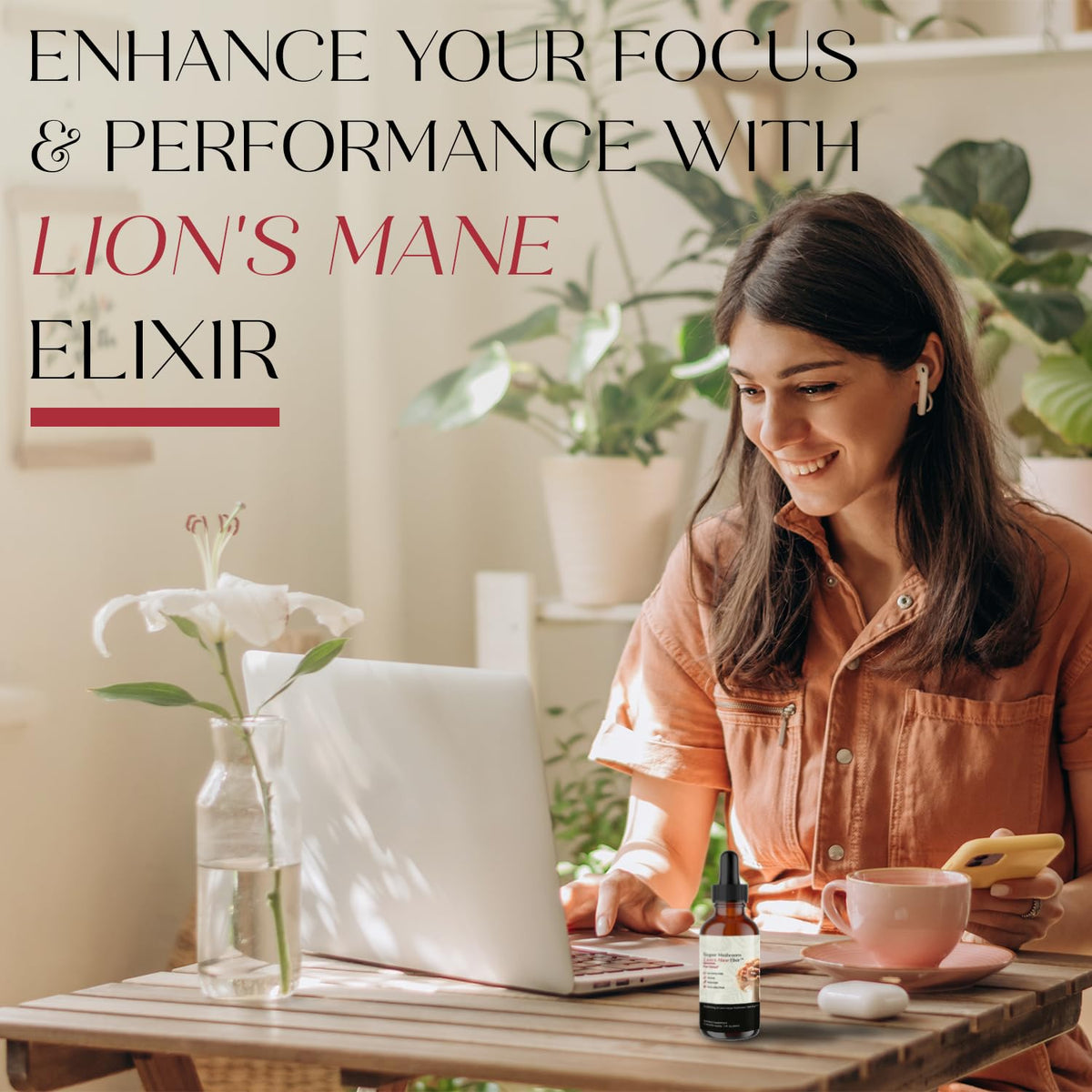 Auri Elixir Liquide de Champignon Lion's Mane en vue de côté