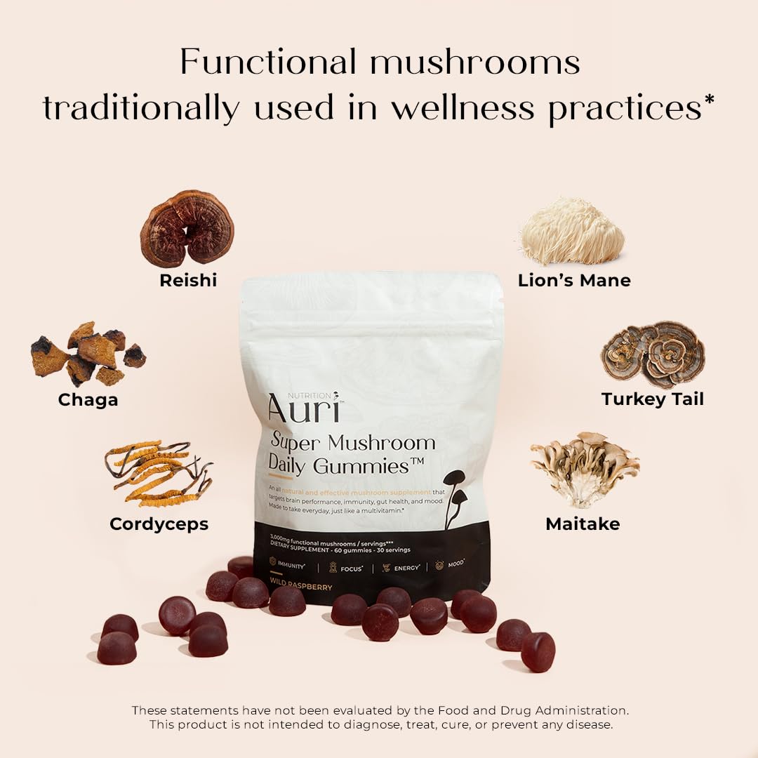 Auri Gummies Champignons 60 unités - gummies en gros plan