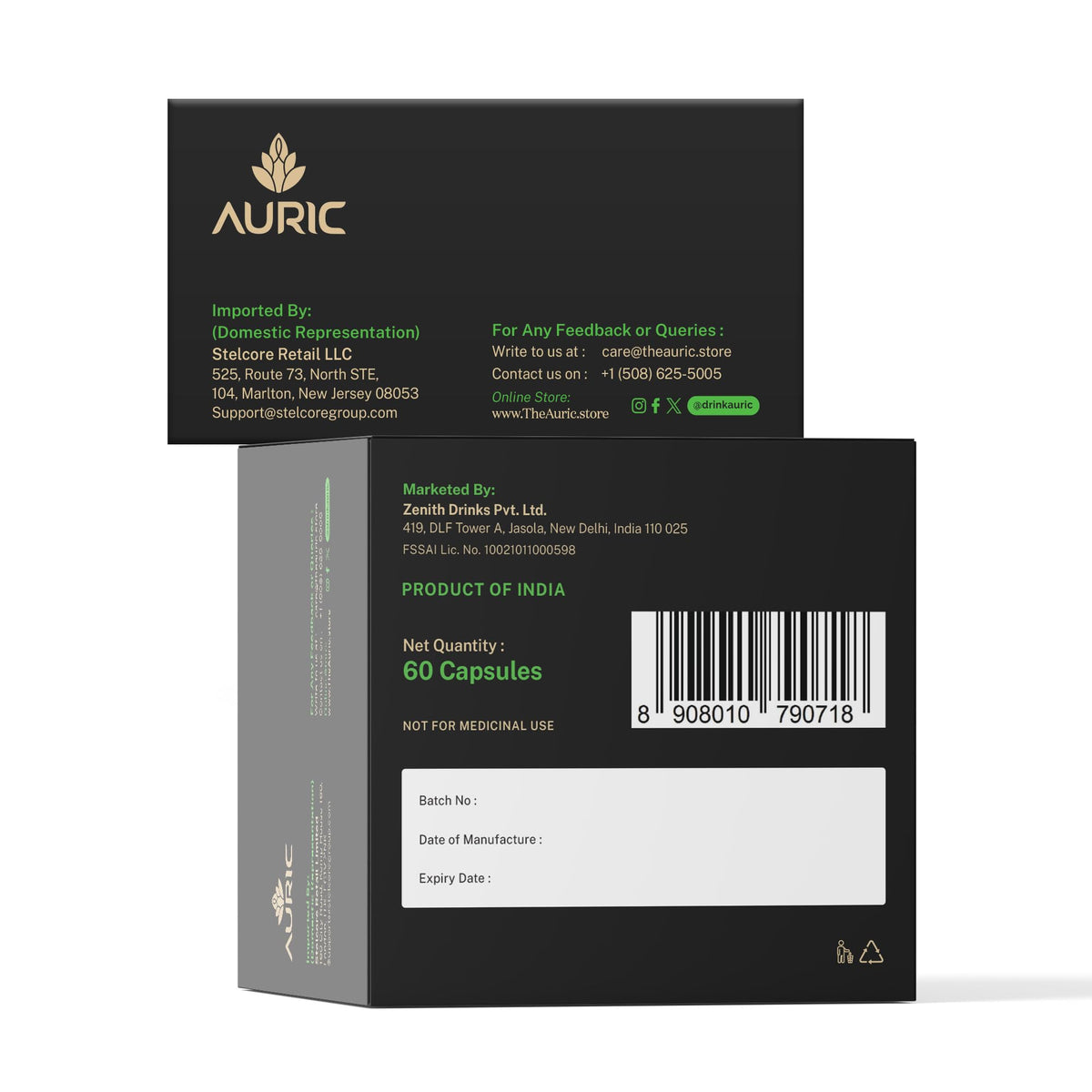 Auric Complément Alimentaire Soutien Hépatique 60 Capsules sur une table en bois