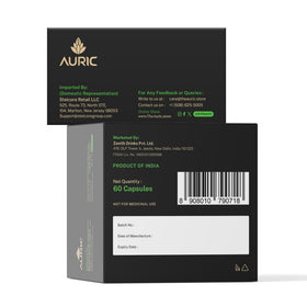 Auric Complément Alimentaire Soutien Hépatique 60 Capsules sur une table en bois