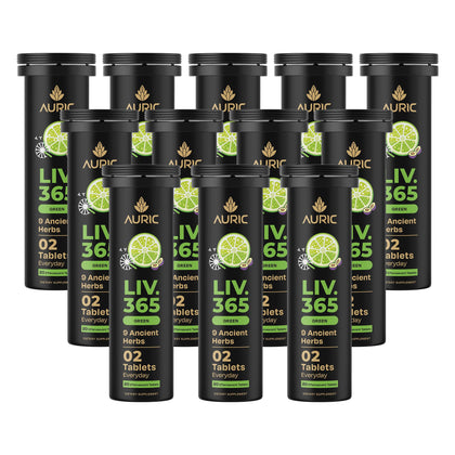 Auric LIV365 Green tablettes effervescentes, vue de face