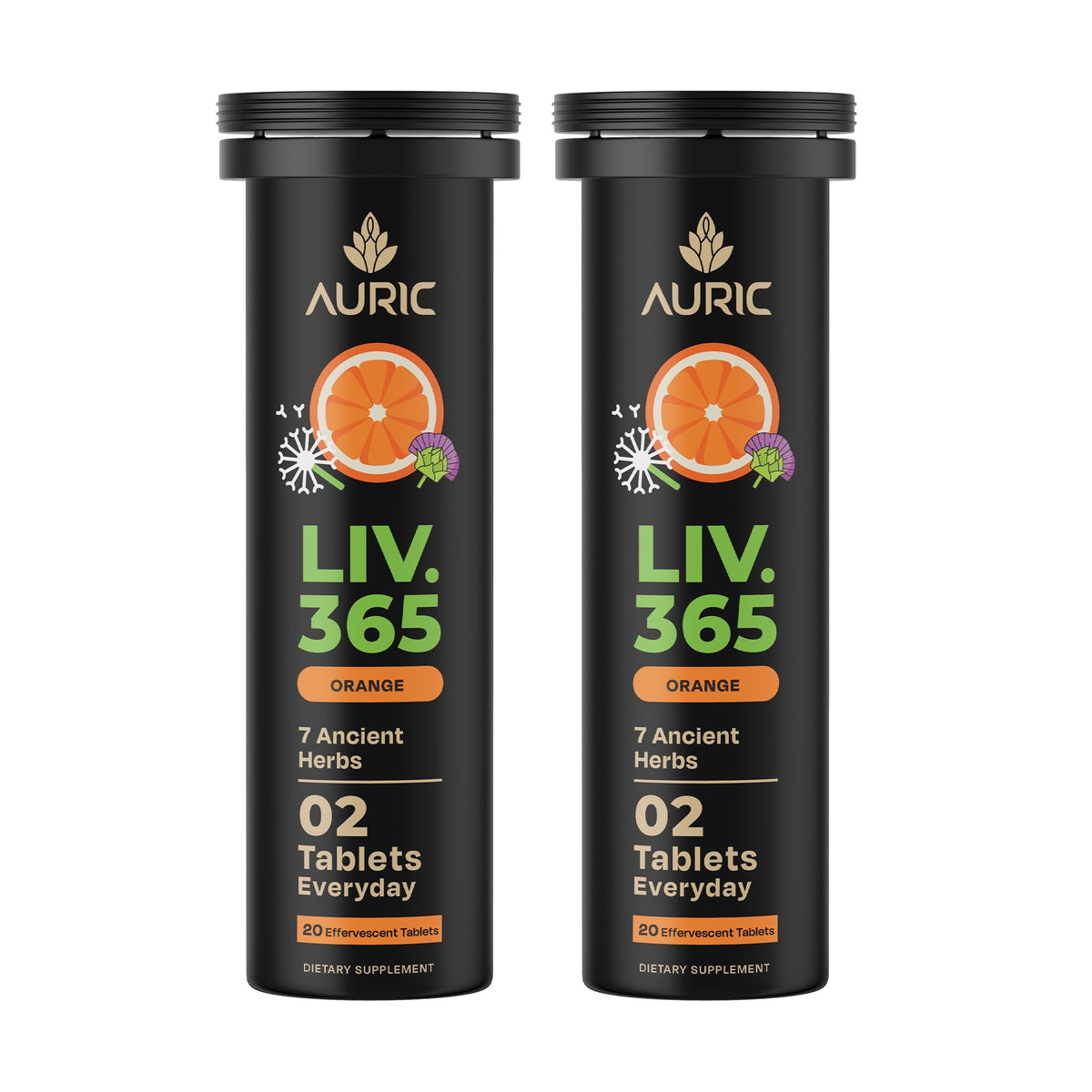 Auric LIV365 Tablettes Effervescentes Orange boîte vue avant